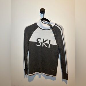 NILS Gray and White Ski Turtleneck Sweater